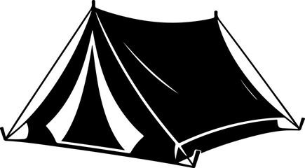 Camping Tent Outdoor Adventure silhouette vector illustration