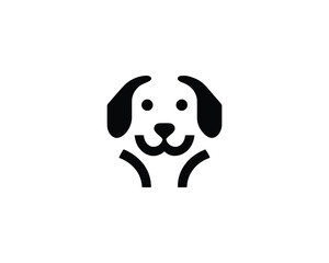 Bold Cute Dog Face Logo Design Vector