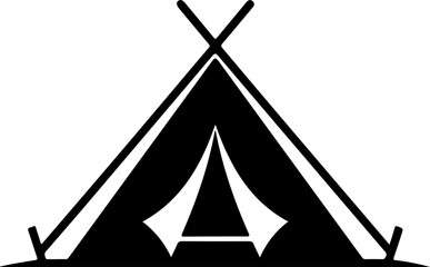 Camping Tent Outdoor Adventure silhouette vector illustration