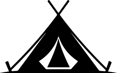 Camping Tent Outdoor Adventure silhouette vector illustration