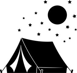 Camping Tent Outdoor Adventure silhouette vector illustration