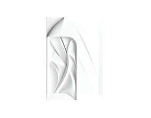 Abstract, glossy white shapes within a dark rectangle