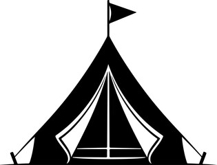 Camping Tent Outdoor Adventure silhouette vector illustration