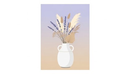 Minimal Pastel Vase Decor Vector