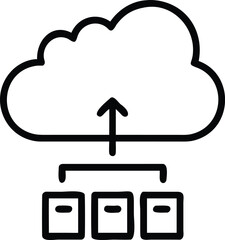 Module with Cloud Storage Line Icon Data Network