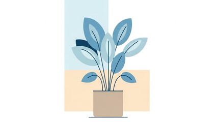 Modern Botanical Interior Illustration