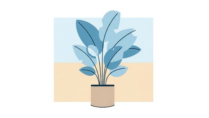 Pastel Indoor Plant Vector