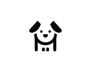 Elegant Cute Dog Face Logo Design Vector
