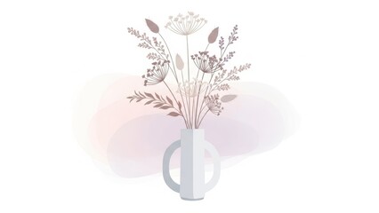 Dried Flower Decor Vector