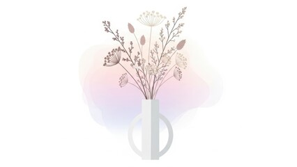 Minimal Pastel Floral Illustration