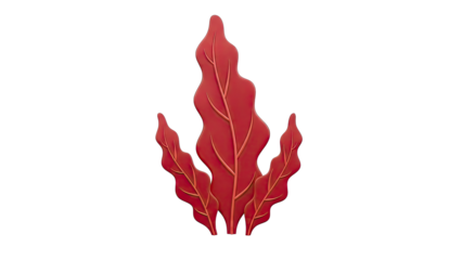 Stylized Red Leafy Plant