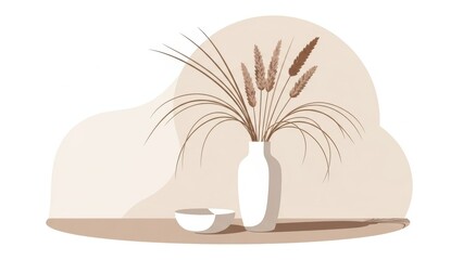 Beige Minimal Home Decor Vector