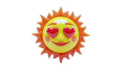 Sun with heart-shaped eyes emoji
