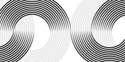 Abstract gold circle lines on dark background. Geometric stripe line art design. Vector illustration, eps10.