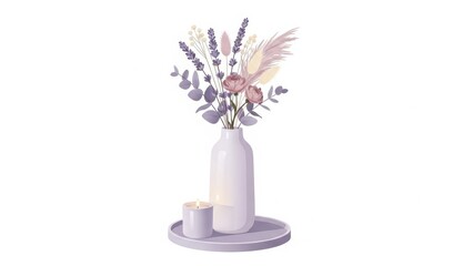 Minimal Soft Color Interior Illustration