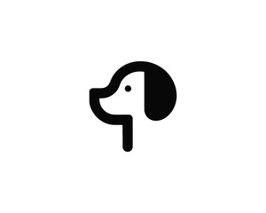 Modern Black Dog Head Logo Design Vector Icon