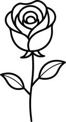 Mother s Day Rose Icon line art single elegant rose vector 1