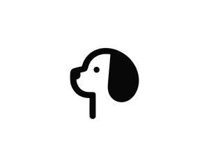 Elegant Black Dog Head Logo Design Vector Icon