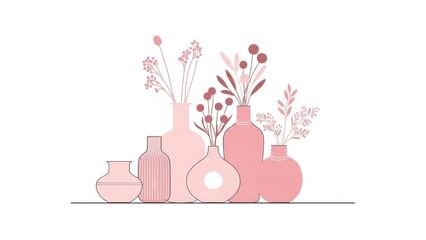 Pink Pastel Home Decor Vector