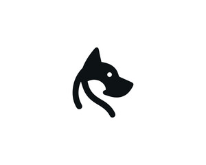 Minimal Black Dog Head Logo Design Vector Icon