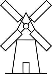 Simple windmill line art vector graphic