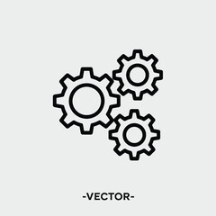 Obraz premium Three interlocking gears icon for business or mechanical concepts