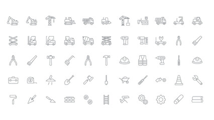Collection of Various Simple Line Icons.