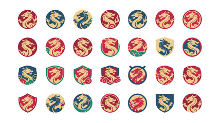 Colorful Circular Icons with Various Designs.
