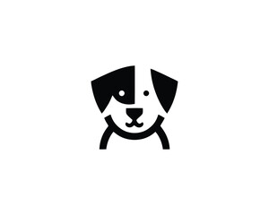 Bold Black And White Dog Logo Design