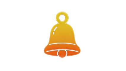 3D Rendered Bell Icon on White Background