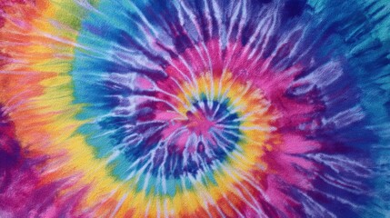 Vibrant tie-dye swirl in radiant colors