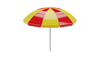 Red and Yellow Striped Beach Umbrella