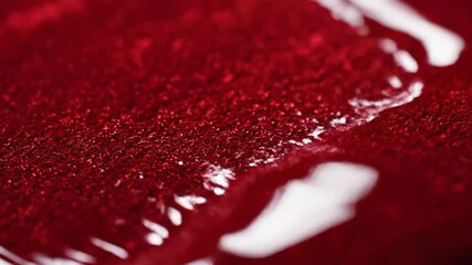 Abstract red textile with white elements and textured surface