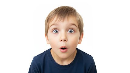 A young boy s wide eyed jaw dropping surprise reacting with pure childlike wonder against