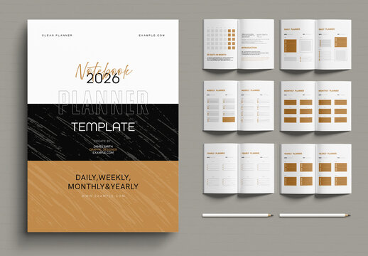 Daily Weekly Monthly Planner Template for Productivity and Organization