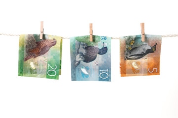 Money Laundering Concept New Zealand Dollars