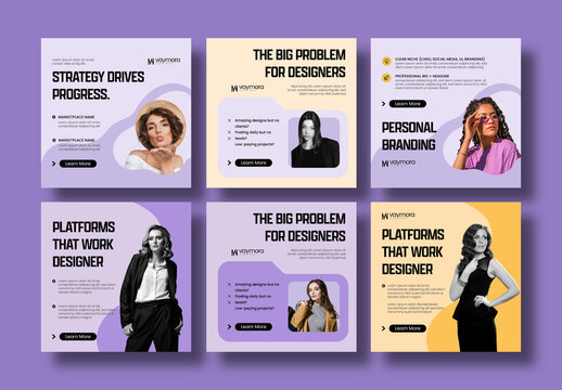 Modern Social Media Post & Story Template for Personal Branding and Marketing