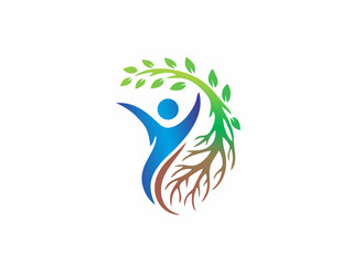 Stylized human tree logo icon representing personal growth, life coaching, and nature.