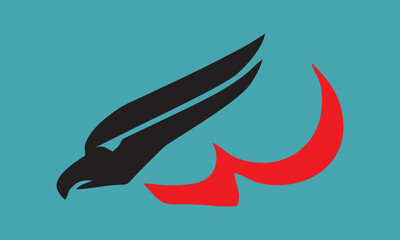 vector illustration of a red and white shark