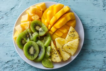 Vibrant fruit salad in a bowl