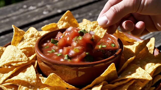 Delicious Salsa Dip with Tortilla Chips: A Perfect Appetizer for Snack Time