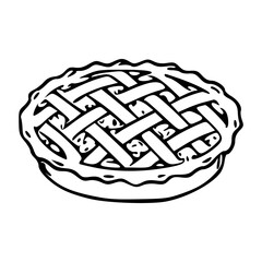 whole pie with lattice crust outline