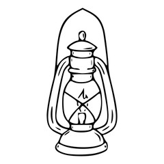 vintage kerosene oil lantern outline