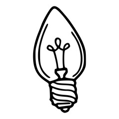 simple Christmas light bulb outline vector illustration
