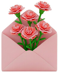 envelope with rose
