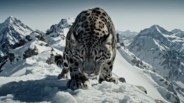Snow Leopards Majestic Ascent - A Stunning Wildlife Documentary.