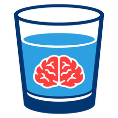 Brain Hydration and Mental Focus Concept Vector Icon
