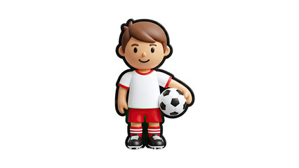 Cartoon Soccer Player Holding Ball