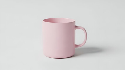 Fototapeta premium Pastel pink coffee mug on a clean white background isolated on white background