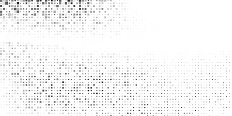 Rectangle mesh gradation pattern. Dotted halftone gradient texture. Vanishing polka dot design